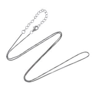 Estate Sterling Silver 925 0.8mm Box Chain Necklace 18"-20"